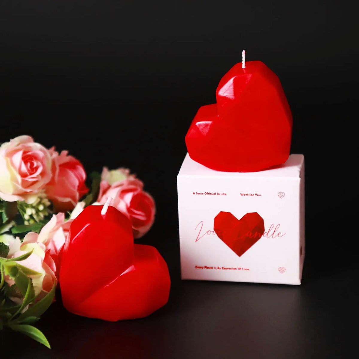 Red Heart Shaped Scented Candle