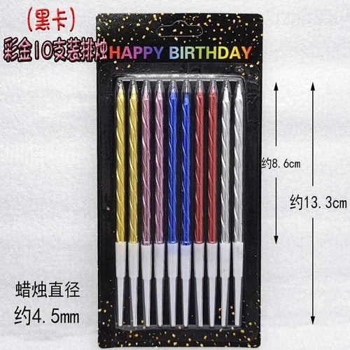 Slim Metallic Birthday Candles – Elegant Cake Topper - candletown.net