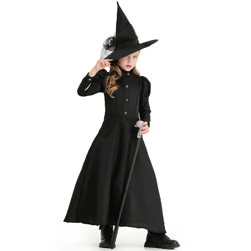 Deluxe Witch Costume Set – Halloween Wizard Dress with Hat for Kids & Adults