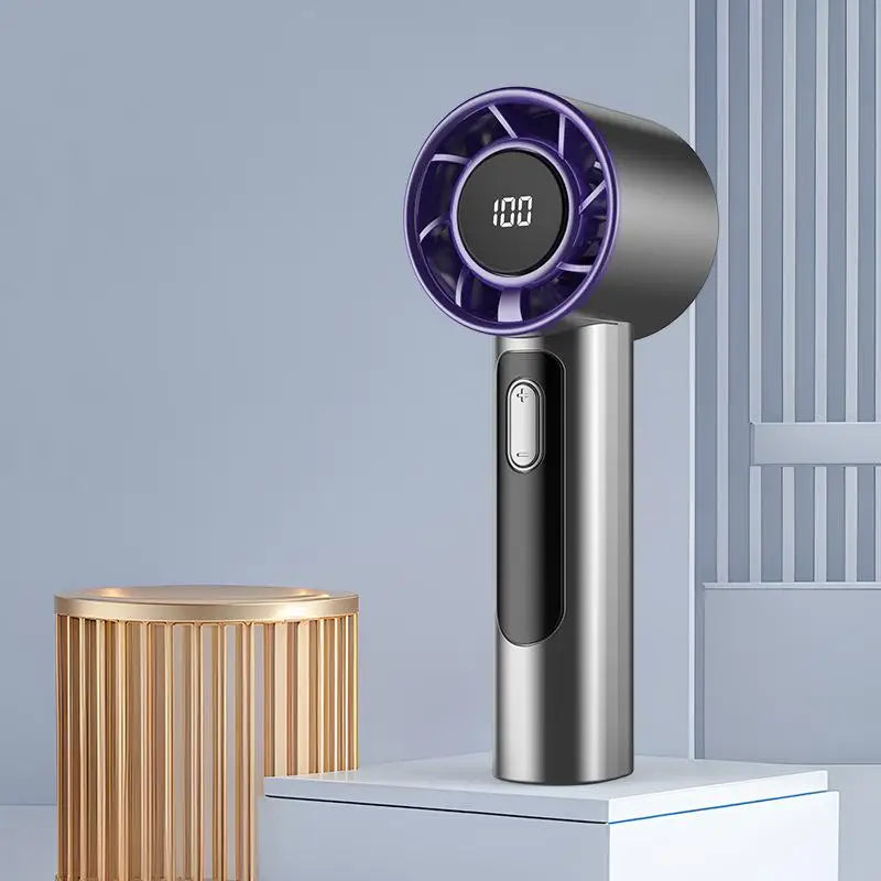 Handheld USB Fan with 100 Wind Speeds – Mini Turbo Cooling Fan