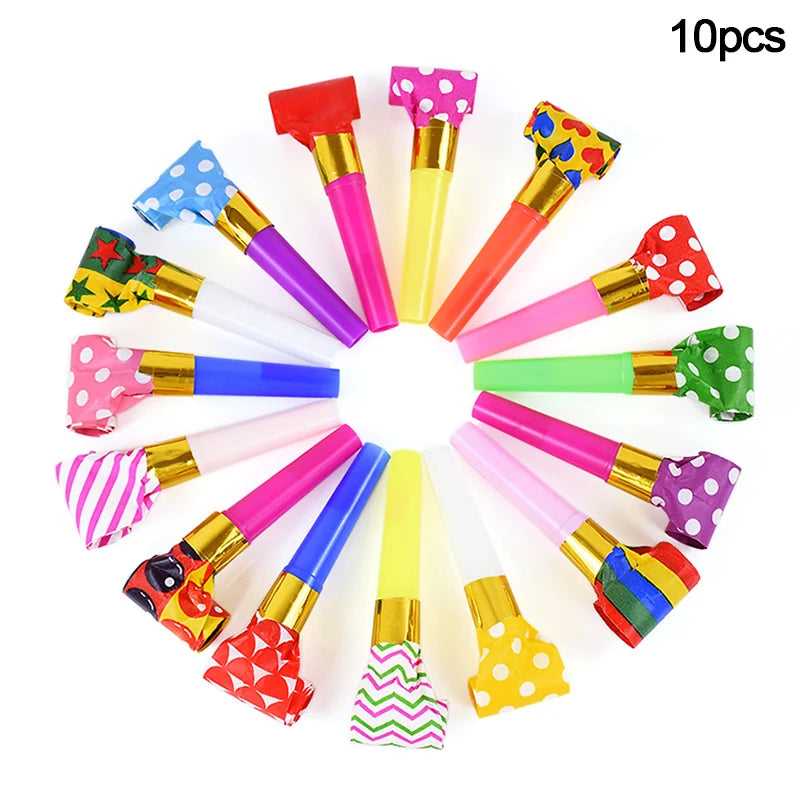 Colorful Party Blowout Whistles – Birthday Celebration Noise Makers - candletown.net