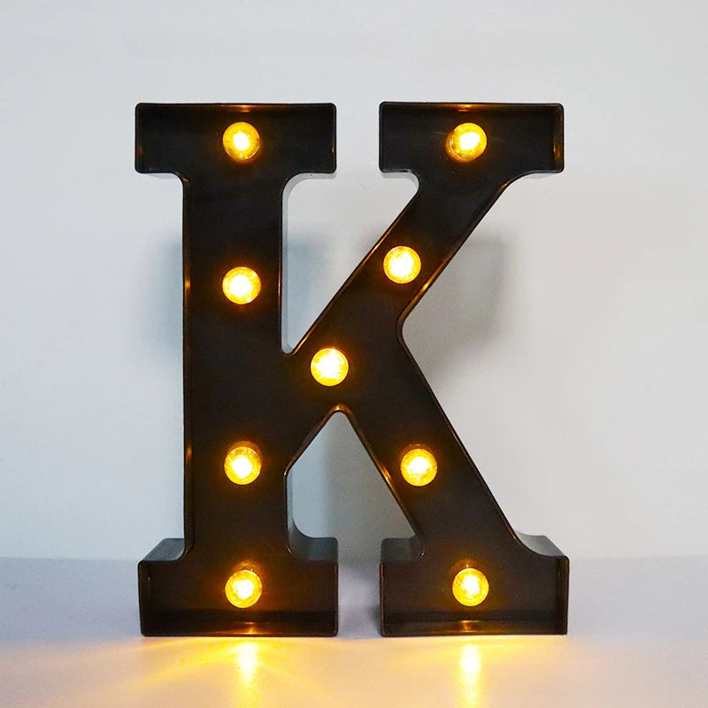22cm LED Alphabet and Number Lights – Black Letter Decor - candletown.net