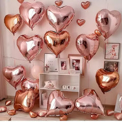 60-5PCS Red Heart Foil Balloons Inflatable Helium Balloon DIY Birthday Party Ornaments For Valentine's Day Wedding Party Gifts - candletown.net