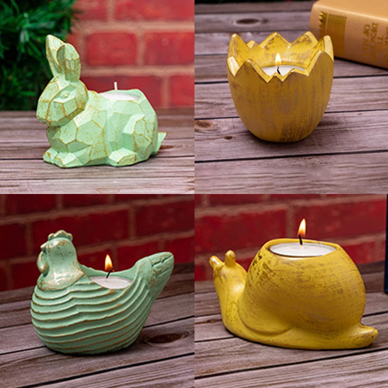 Easter Candlestick - Cute Bunny, Eggshell, Snail, and Chicken Candle Holders - candletown.net