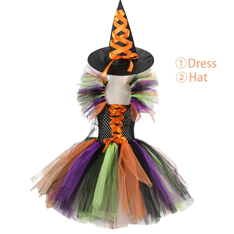 Kids Witch Costume – Hat, Broom & Accessory Options (Multicolor)