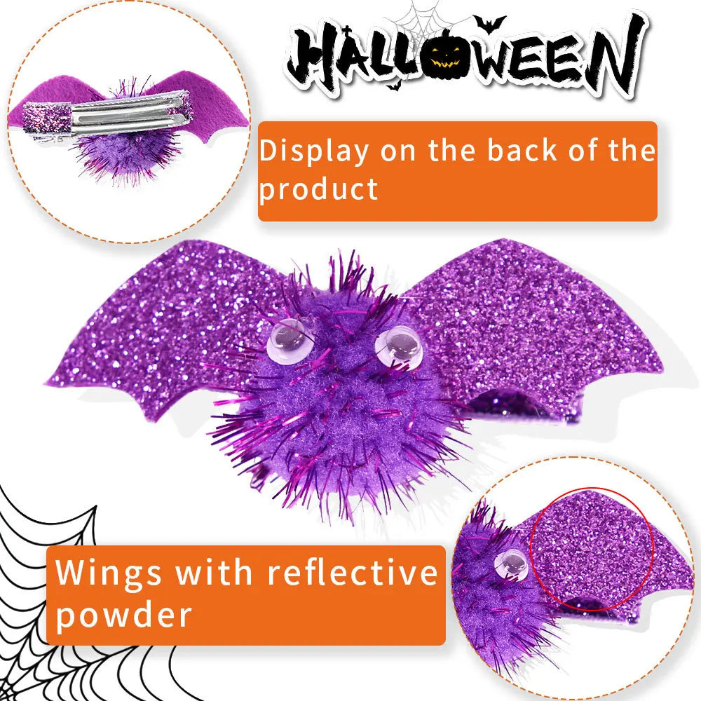 Halloween Spider & Bat Hair Clips