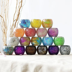 Moroccan Mosaic Glass Candlestick – Votive Candle Holder - candletown.net