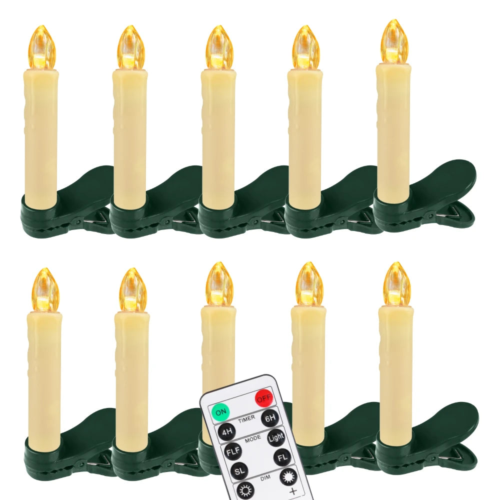Flameless LED Taper Candles for Christmas Tree