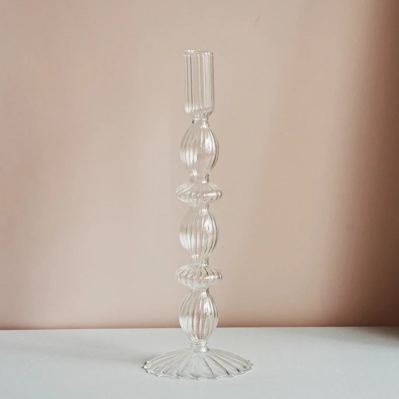 Modern Glass Candle Holder – Nordic Clear Design