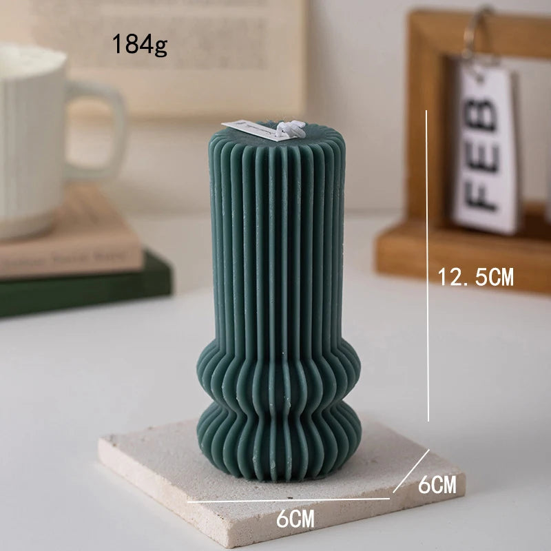 Geometric Pillar Candle – Sculpted Table Candle