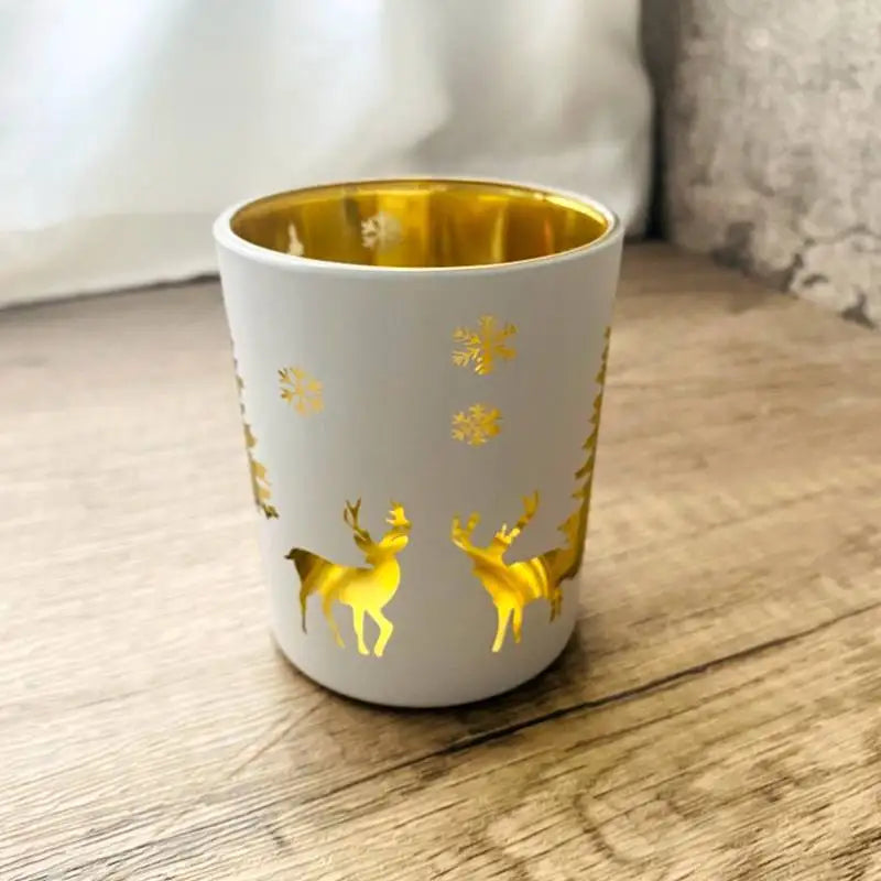 Christmas Glass Candle Holder – Red, Green & White