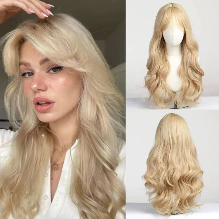 Curly Wig with Bangs – Heat-Resistant Cosplay & Party Wig