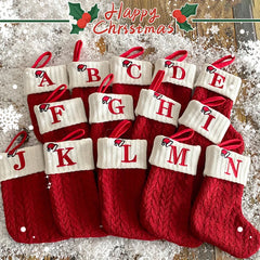 Christmas Knitted Stocking with Letter Design