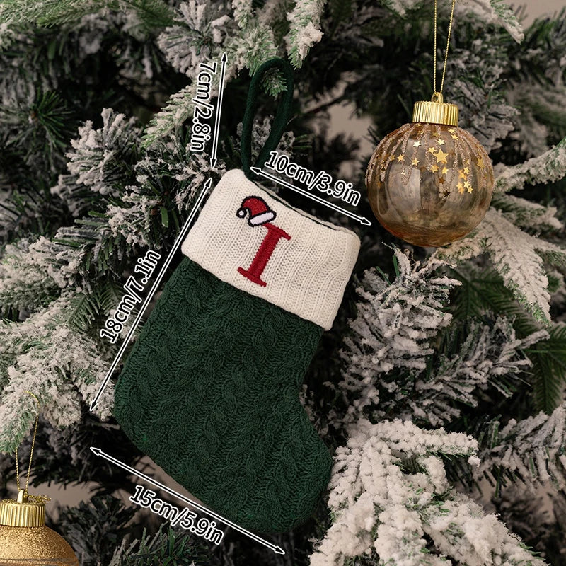 Christmas Knitted Stocking with Letter Design