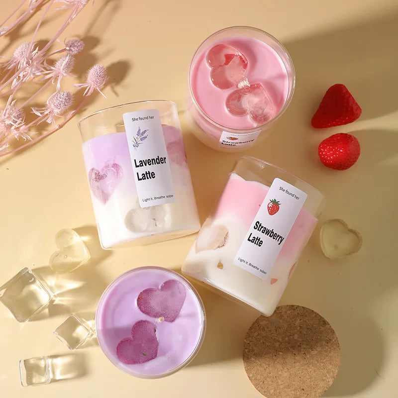 Latte Glow Aromaterapiakynttilä – Soijavahainen Lasikynttilä