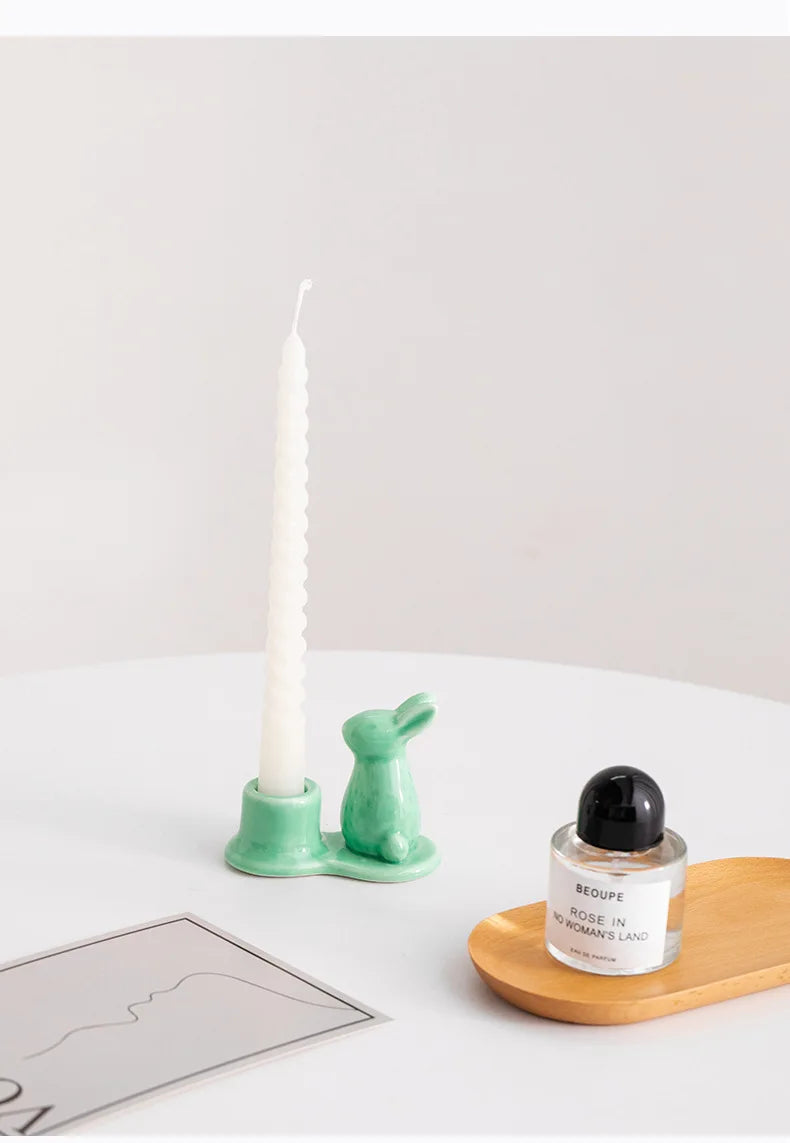 Creative Ceramic Bunny Candle Holder – A Delightful Accent for Your Home - candletown.net