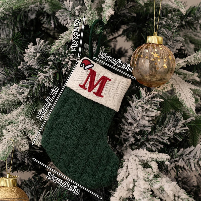 Christmas Knitted Stocking with Letter Design