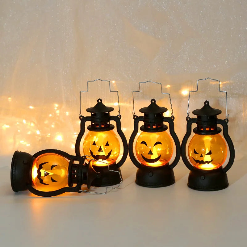 LED Hanging Pumpkin Lantern – Flameless Halloween Candle Light