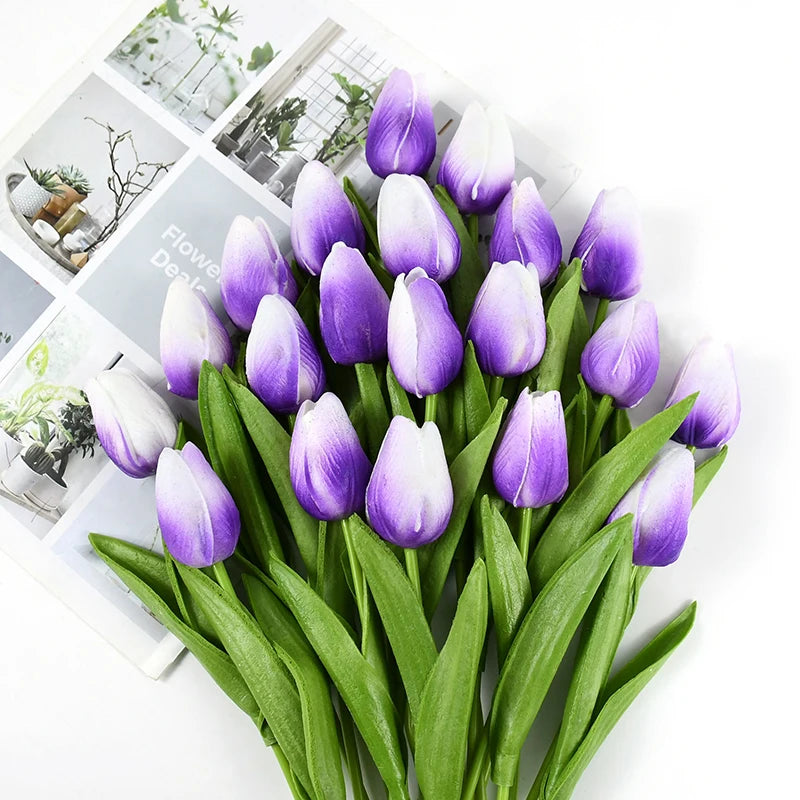 10pcs Tulip Artificial Flowers – Lifelike & Elegant Decor - candletown.net