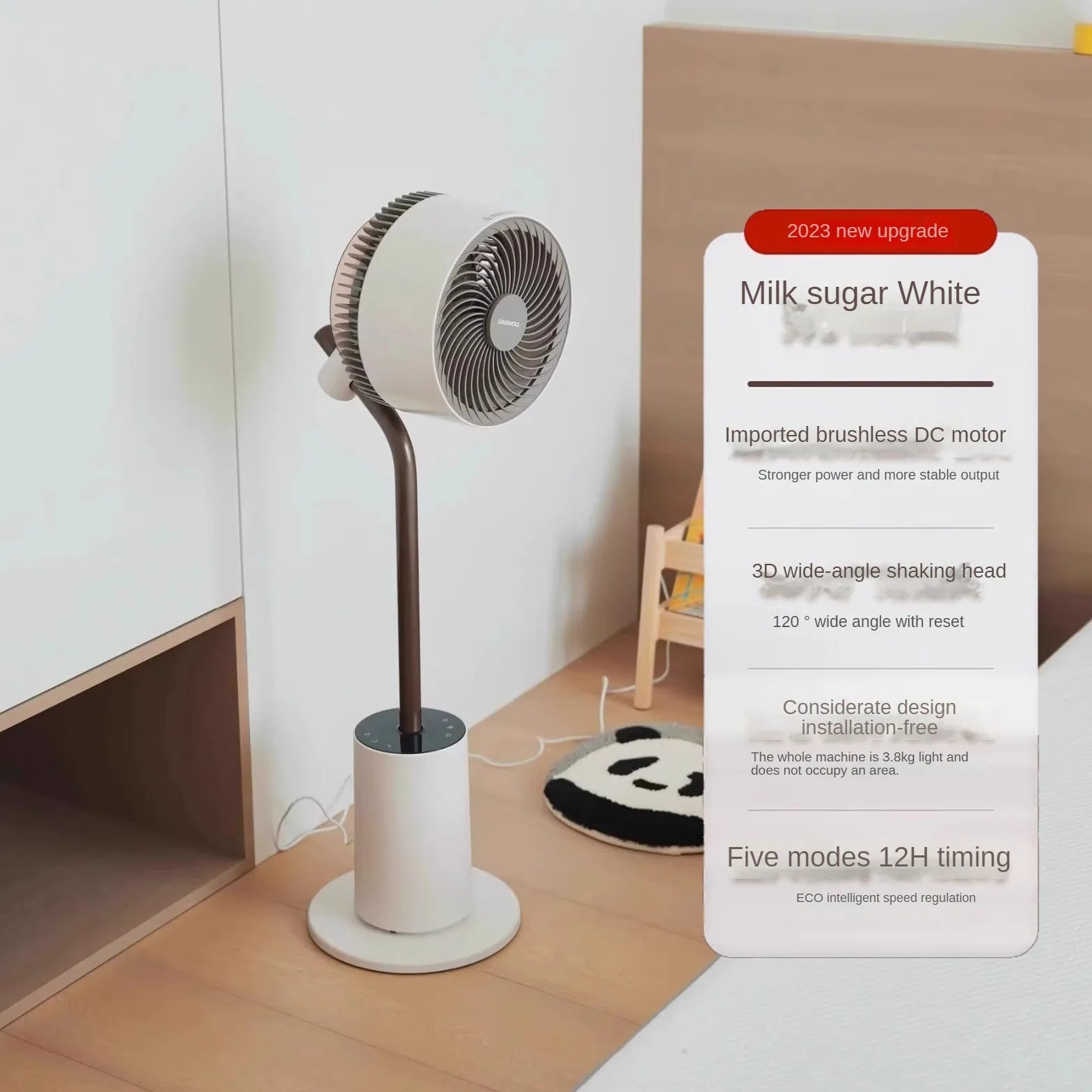 Smart Quiet Vertical Floor Fan for Home & Office