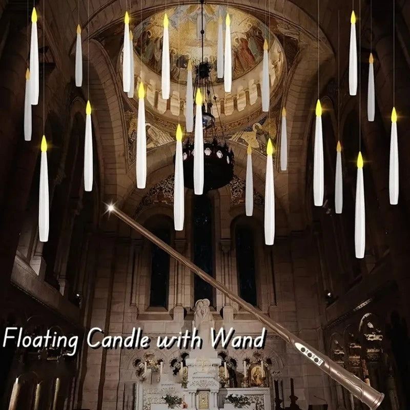 Magic Floating LED Candles with Wand Remote – 10–24 Pack