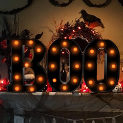 BOO LED Halloween Letter Lights – Indoor Marquee Decor