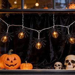 Halloween Spider LED String Lights – 10 LEDs, 1.5 m