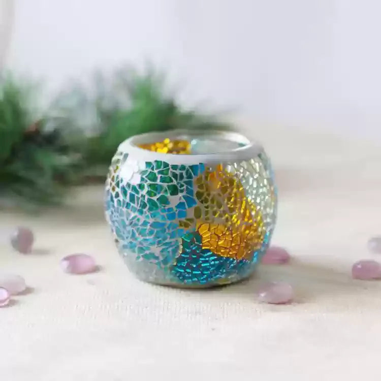 Moroccan Mosaic Glass Candlestick – Votive Candle Holder - candletown.net