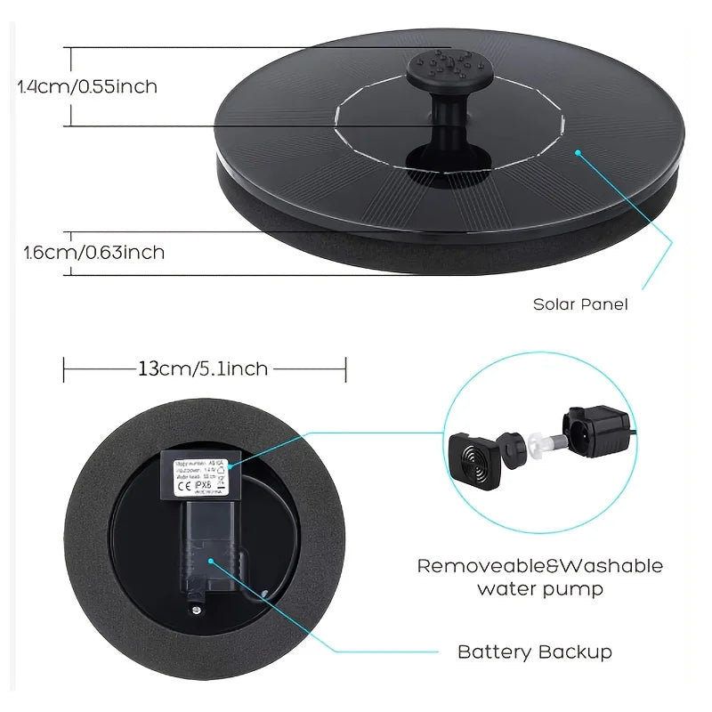 Solar Fountain with 6 Nozzles – Floating Pump for Garden & Yard - candletown.net
