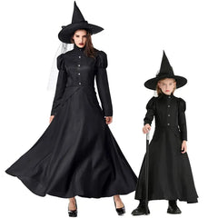 Deluxe Witch Costume Set – Halloween Wizard Dress with Hat for Kids & Adults