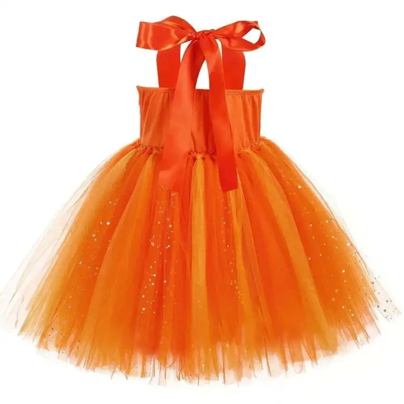 Tyttöjen Kurpitsanoita-asu – Halloween Tutu-mekko
