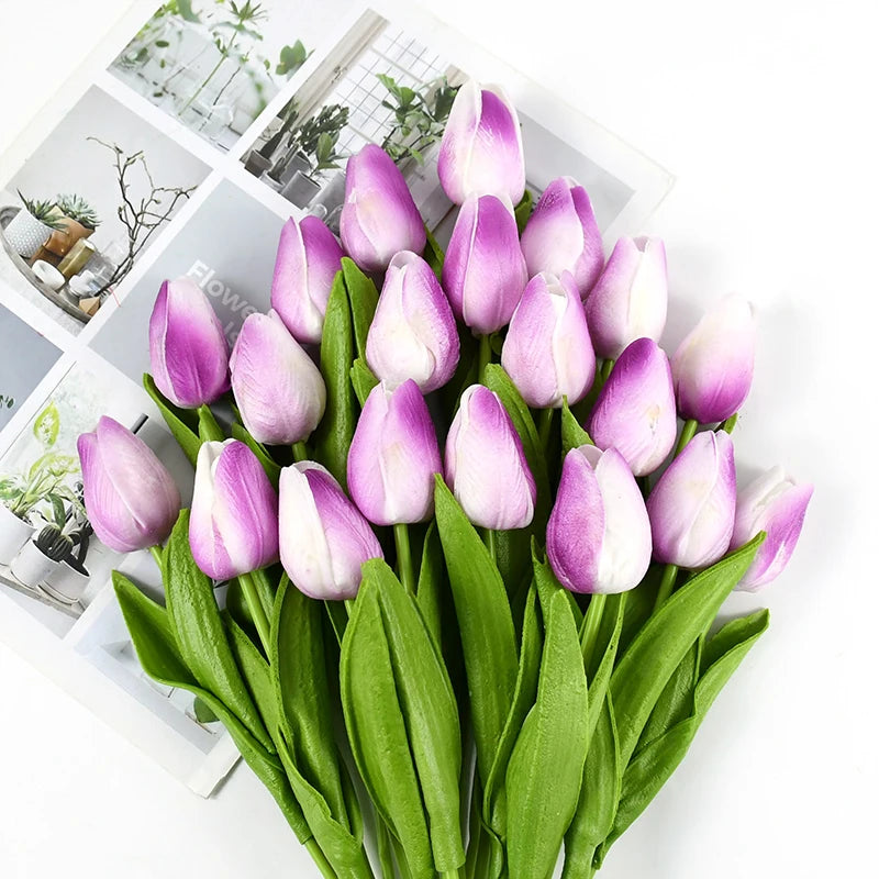 10pcs Tulip Artificial Flowers – Lifelike & Elegant Decor - candletown.net