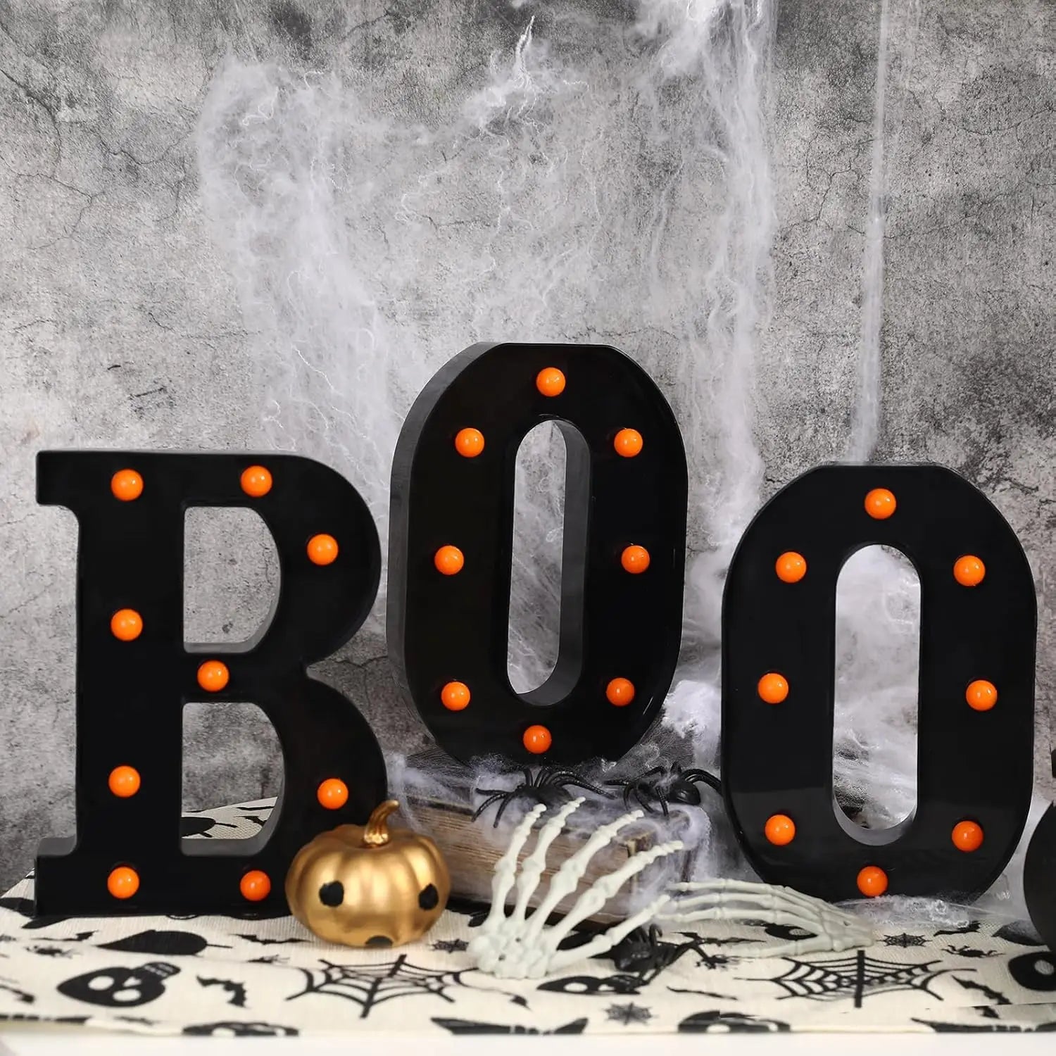 BOO LED Halloween Letter Lights – Indoor Marquee Decor