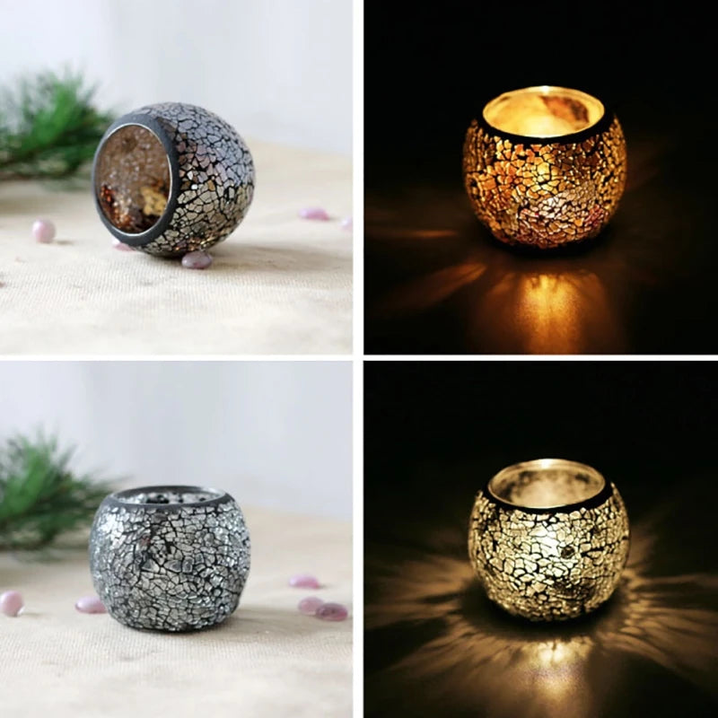 Moroccan Mosaic Glass Candlestick – Votive Candle Holder - candletown.net