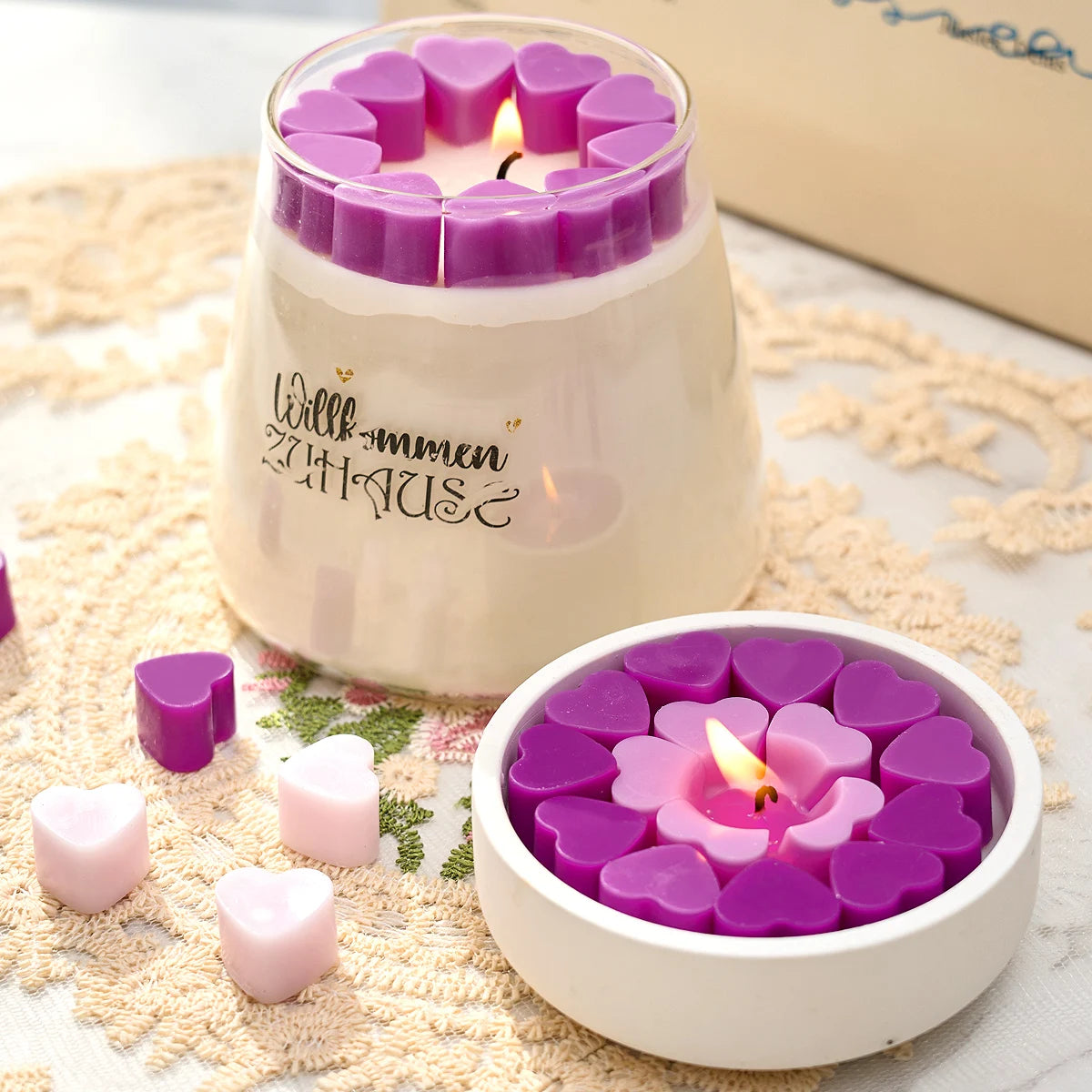 55 Compartment Heart Silicone Candle Mold