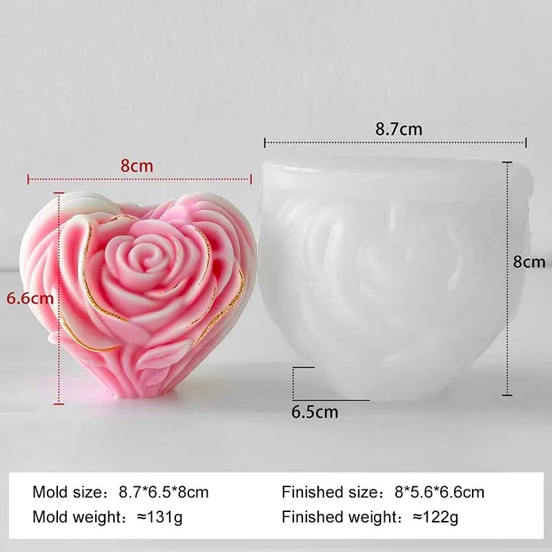 DIY Rose Heart Silicone Mold for Candle Making - candletown.net
