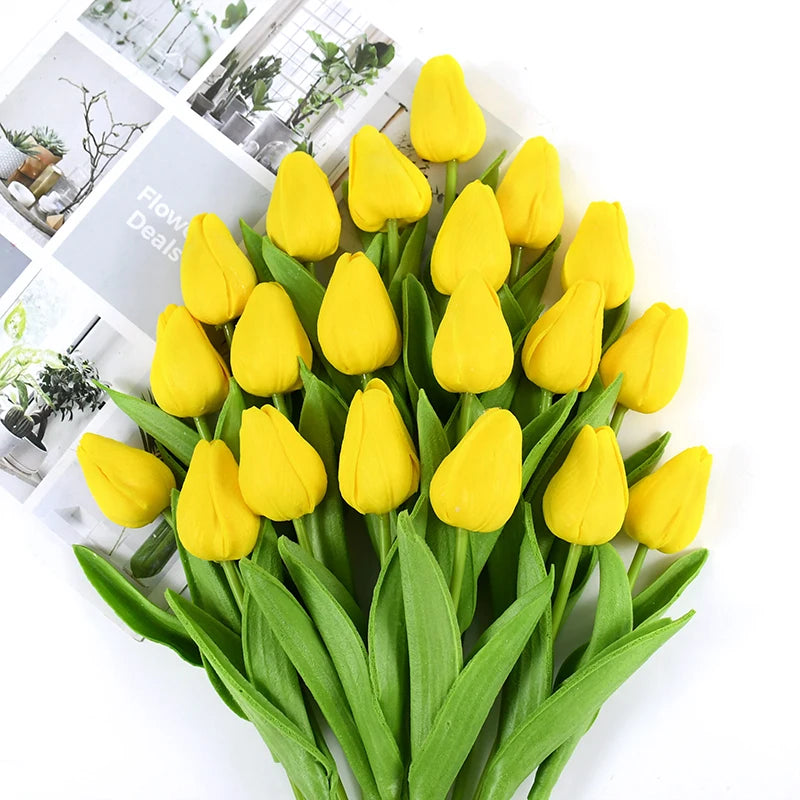 10pcs Tulip Artificial Flowers – Lifelike & Elegant Decor - candletown.net