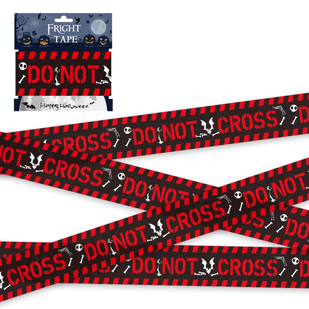 Halloween-themed 'Do Not Cross' tape with packaging on a white background