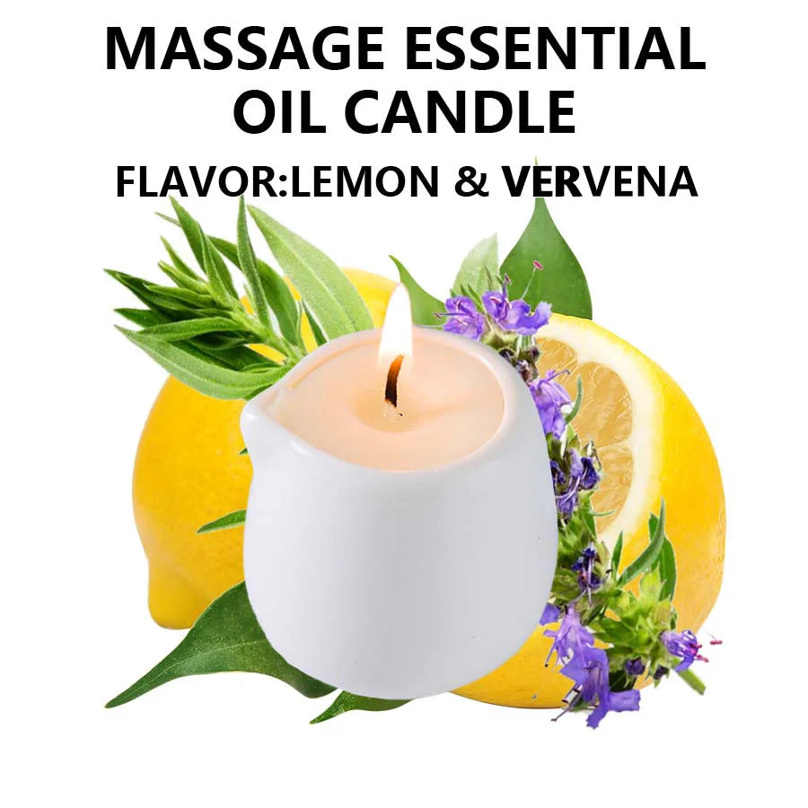 1pc Amber Vanilla massage essential oil candle, coconut wax, heating, body open back SPA romantic holder home decor valentines - candletown.net