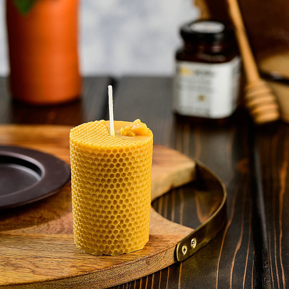 Beeswax Honeycomb Pillar Candle - candletown.net