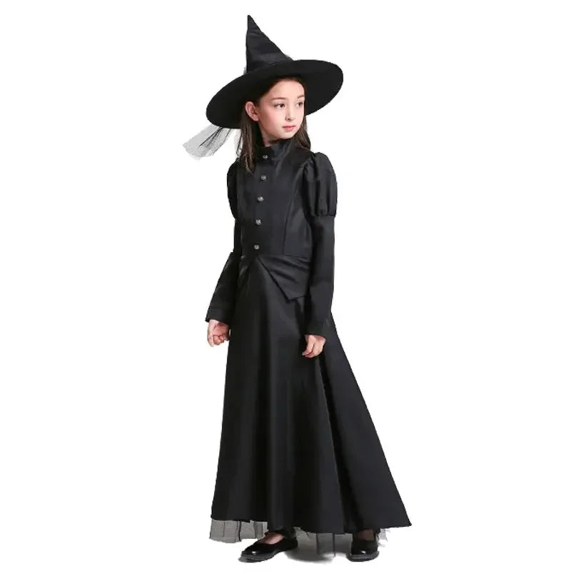Deluxe Witch Costume Set – Halloween Wizard Dress with Hat for Kids & Adults