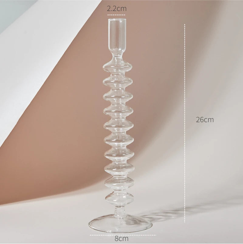 Modern Glass Candle Holder – Nordic Clear Design