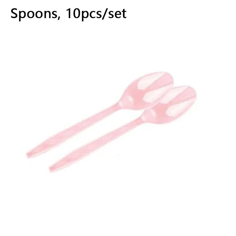 Light Pink Disposable Tableware Set
