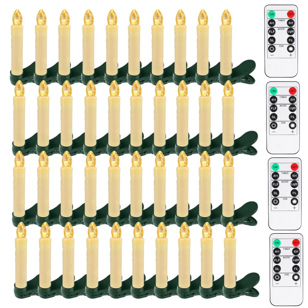 Flameless LED Taper Candles for Christmas Tree