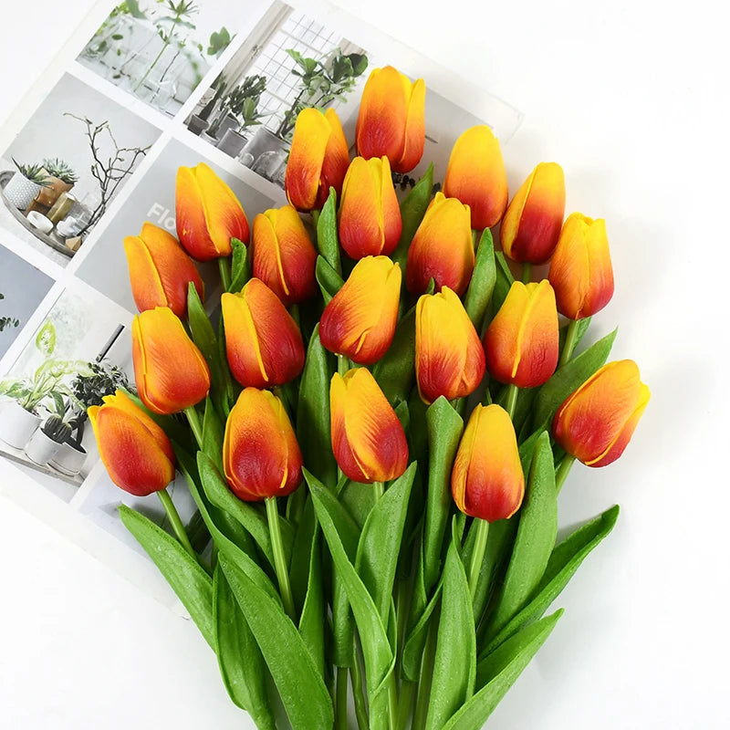 10pcs Tulip Artificial Flowers – Lifelike & Elegant Decor - candletown.net