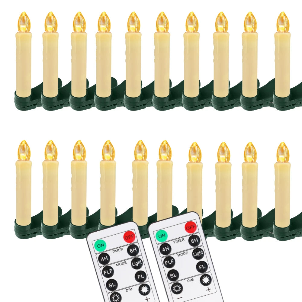 Flameless LED Taper Candles for Christmas Tree