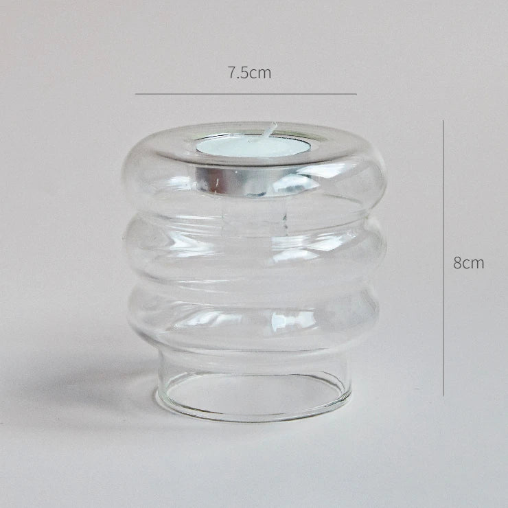 Modern Glass Candle Holder – Nordic Clear Design