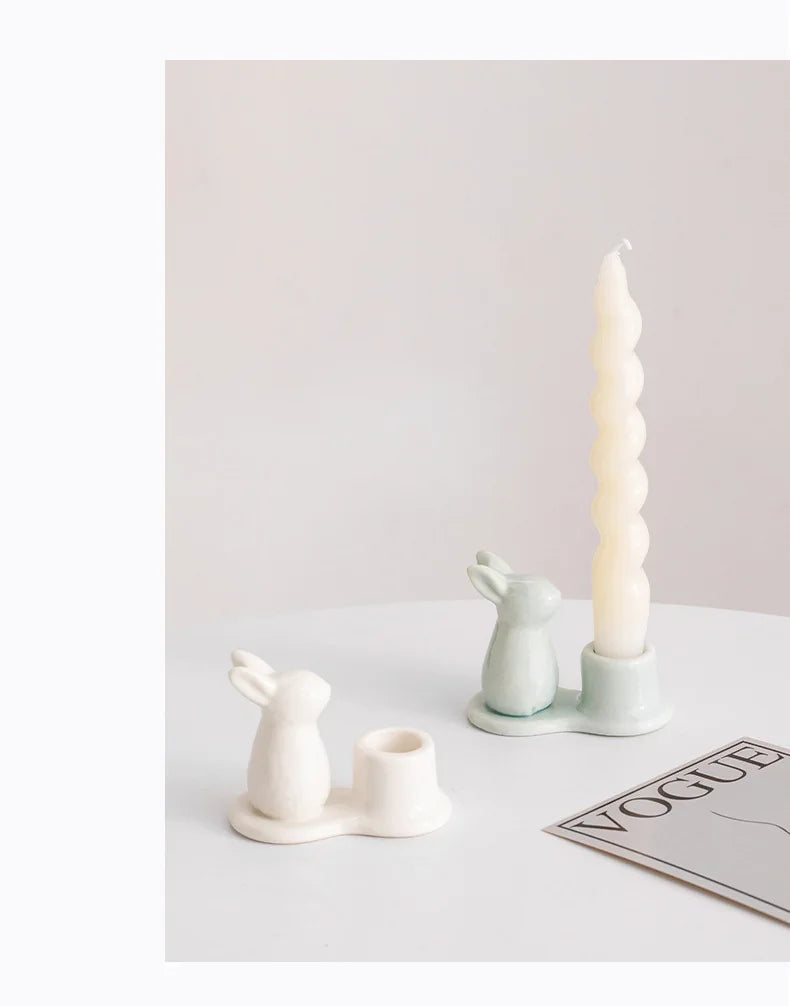 Creative Ceramic Bunny Candle Holder – A Delightful Accent for Your Home - candletown.net
