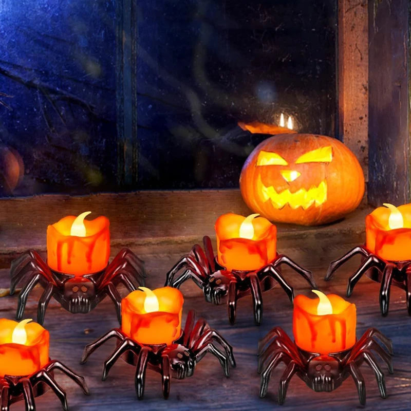 Halloween Spider LED Candle Light – Battery Operated Night Light