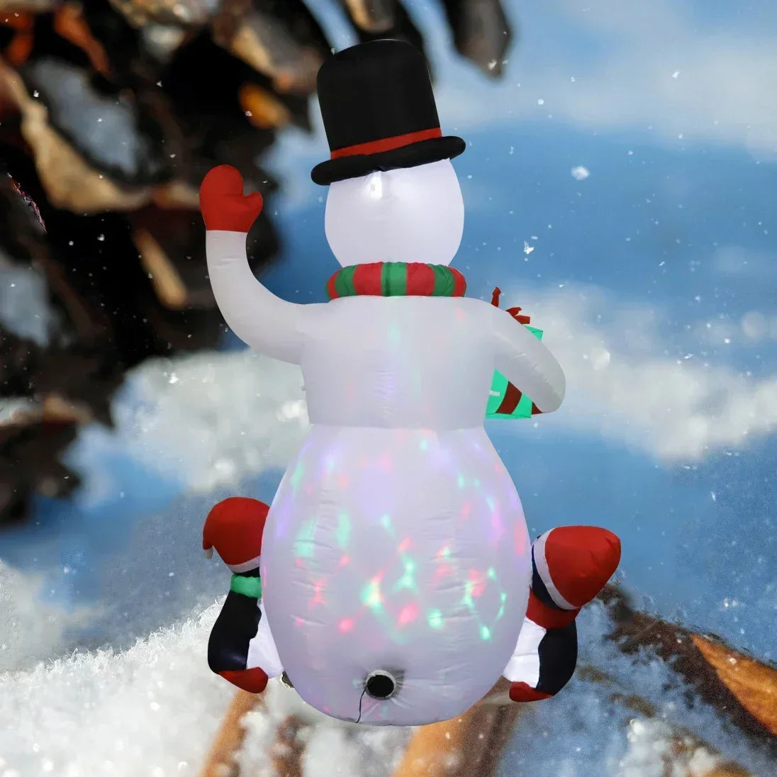 1.8m Inflatable Snowman with LED Lights